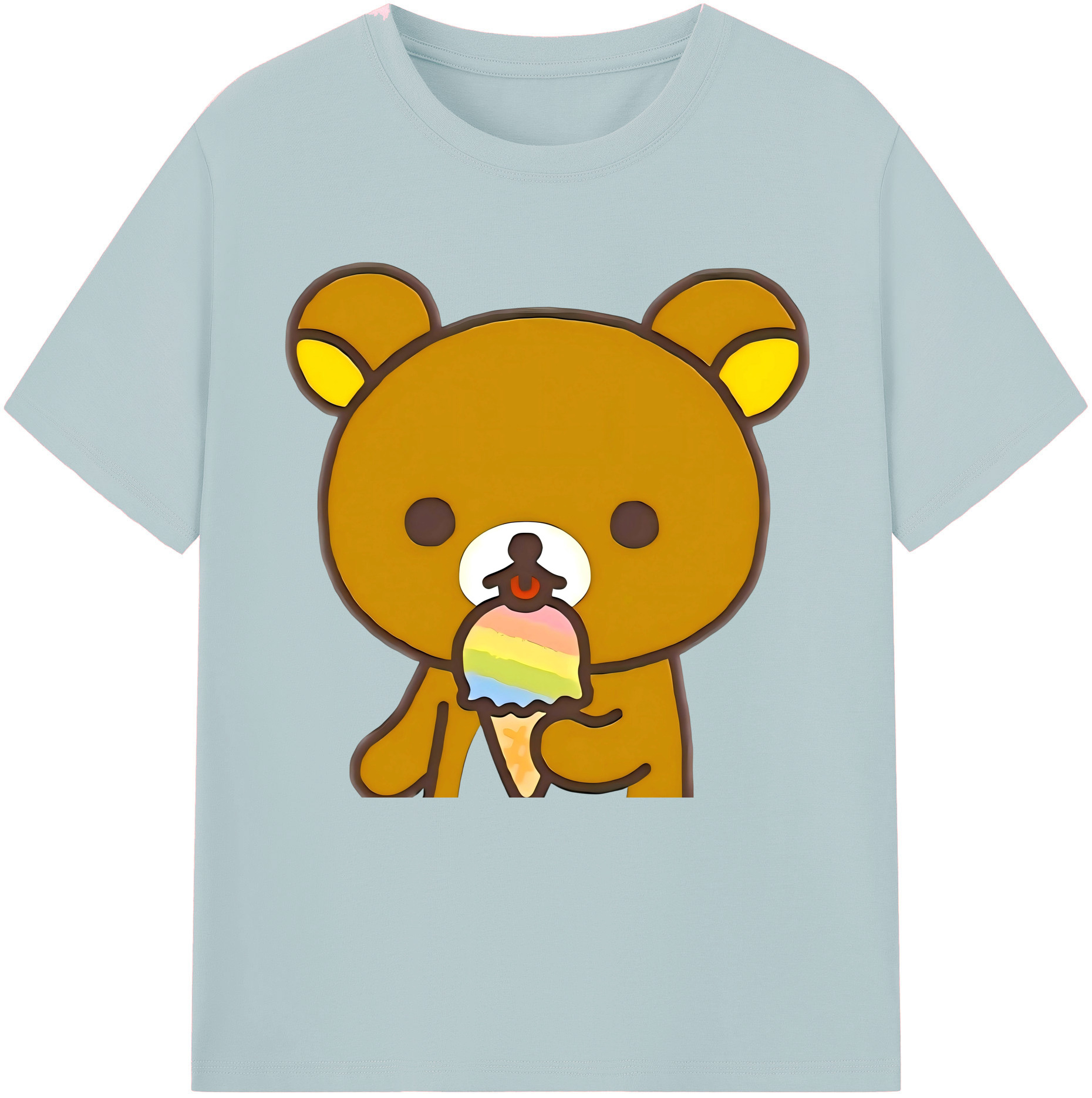（画像用） リラックマ リラックマ キイロイトリ Rilakkuma Korilakkuma Kiiroitori 綿100％半袖Tシャツ（フロントプリント）